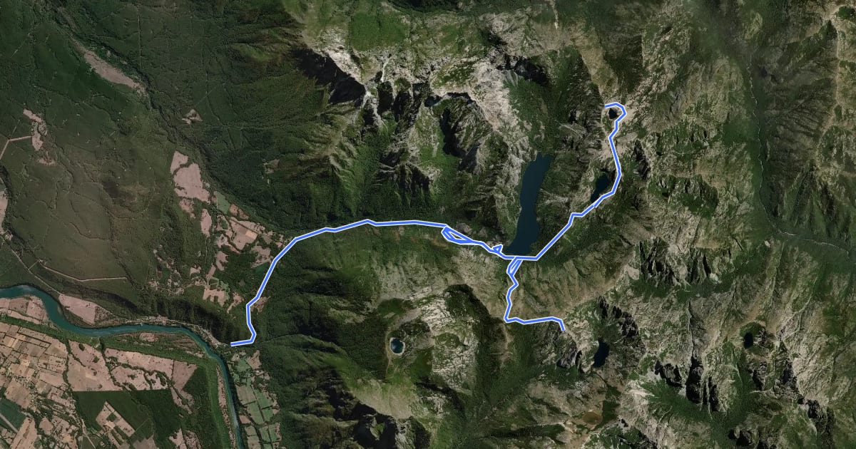 Маршрут Sendero Laguna Cañicura на спутниковом снимке