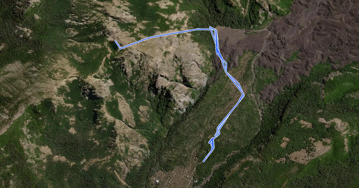 Маршрут Sendero Laguna del Huemul на спутниковом снимке