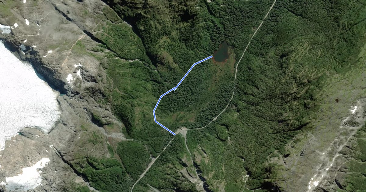 Маршрут Sendero Laguna Los Quetros на спутниковом снимке