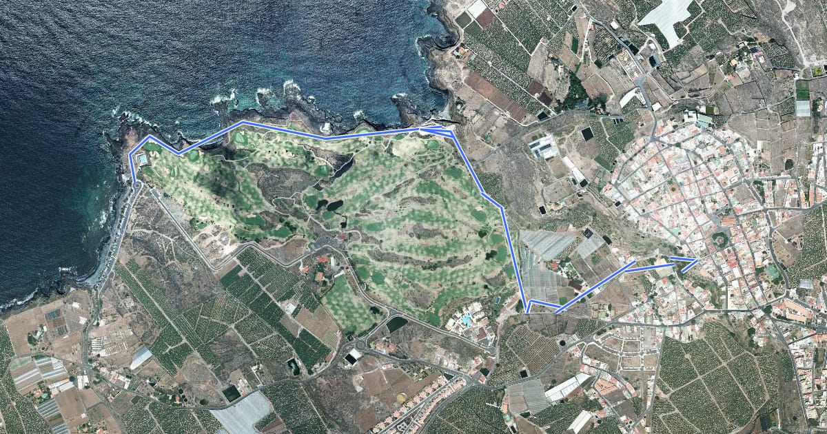 Маршрут Sendero Las Salinas на спутниковом снимке