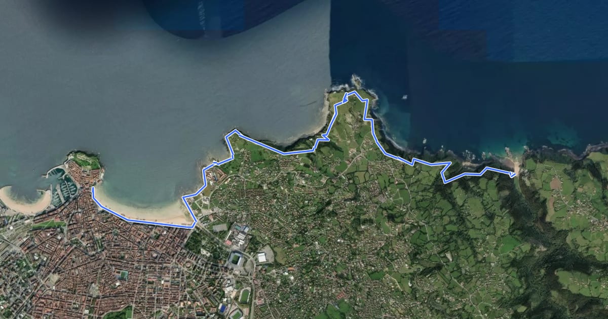 Маршрут Sendero litoral de la costa Este (peatonal) на спутниковом снимке