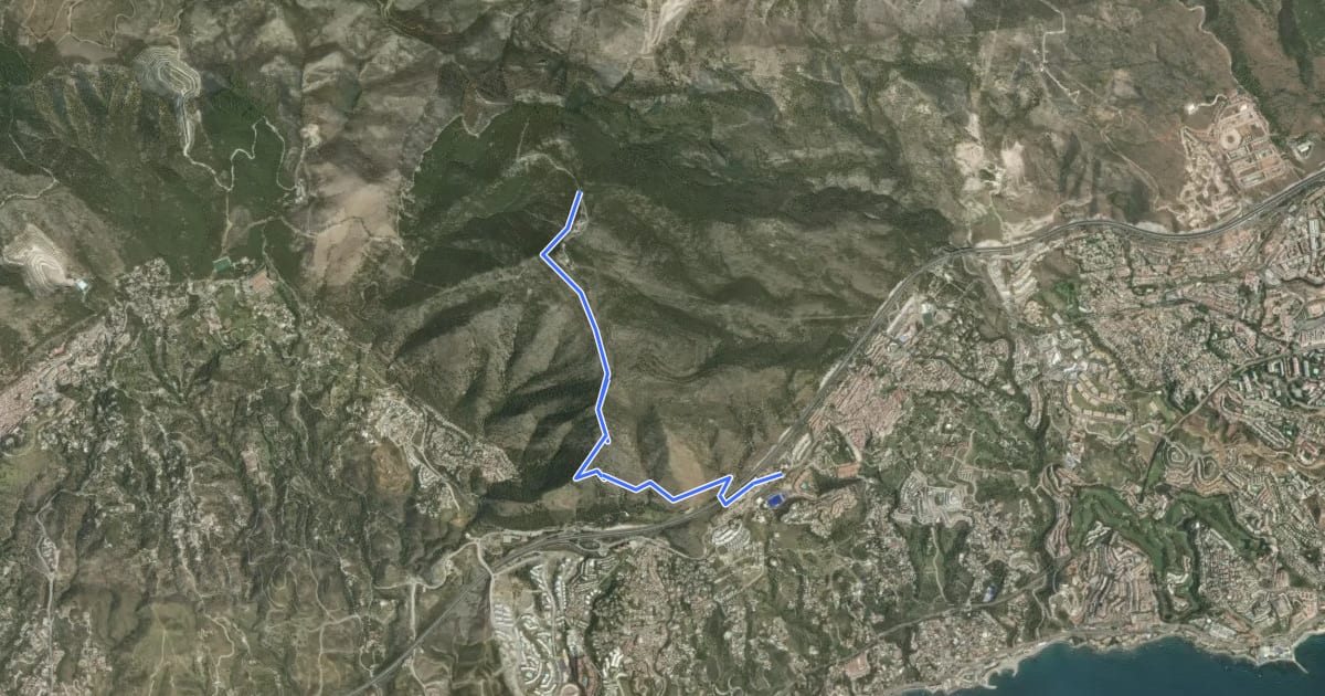 Маршрут Sendero Mina de la Trinidad на спутниковом снимке