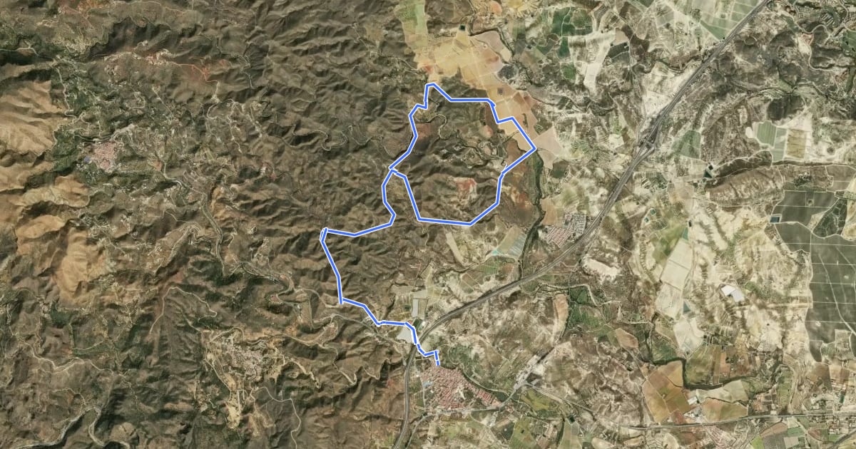 Маршрут Sendero Minero Los Gallardos на спутниковом снимке