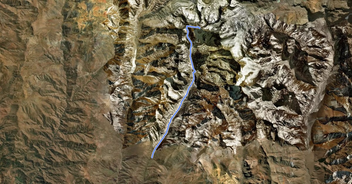 Маршрут Sendero Mirador Glaciar La Paloma на спутниковом снимке