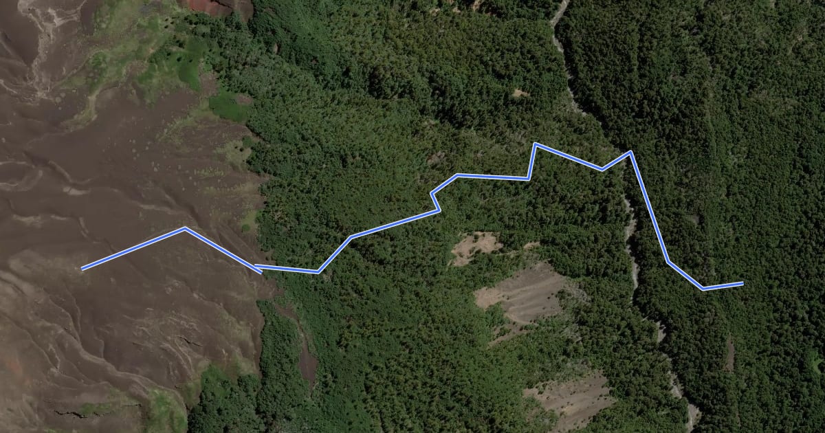 Маршрут Sendero Mirador Los Volcanes на спутниковом снимке