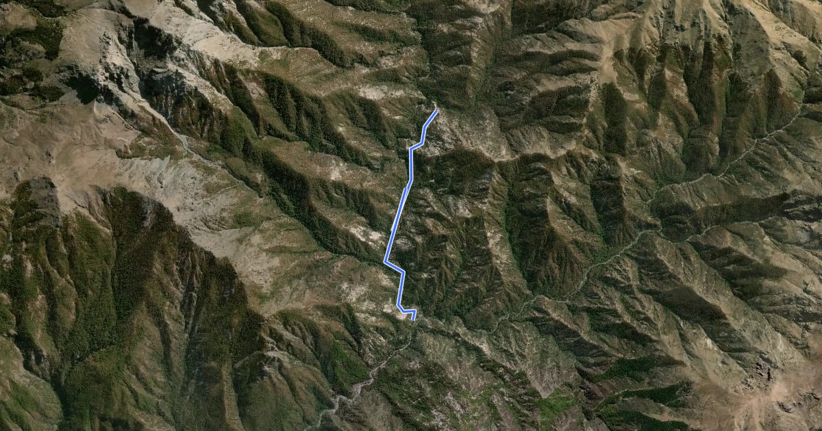Маршрут Sendero Mirador Toscas de Molina на спутниковом снимке
