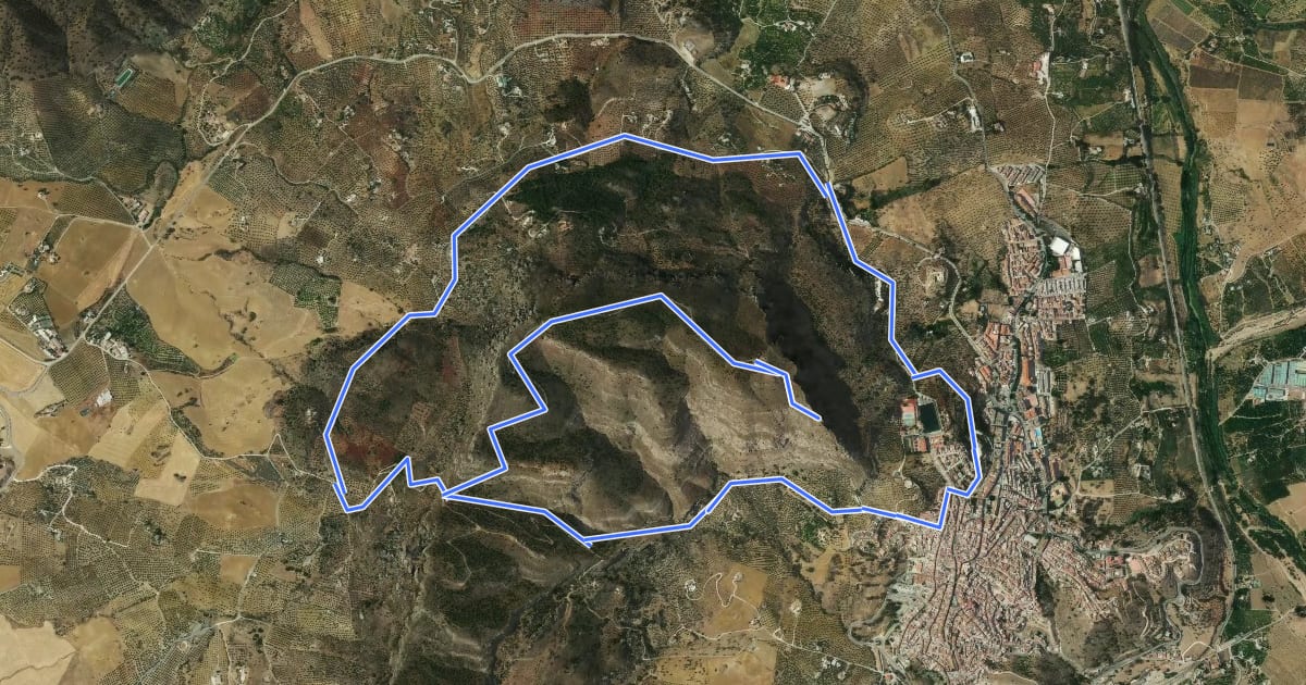 Маршрут Sendero Monte Hacho на спутниковом снимке