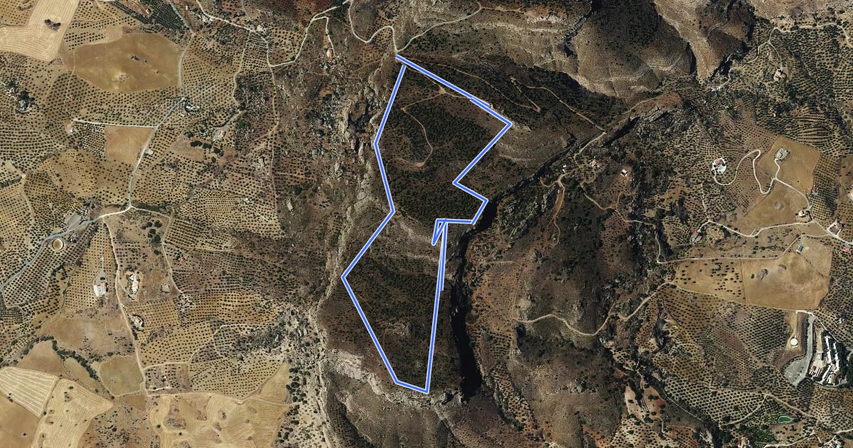 Маршрут Sendero Monte Redondo на спутниковом снимке