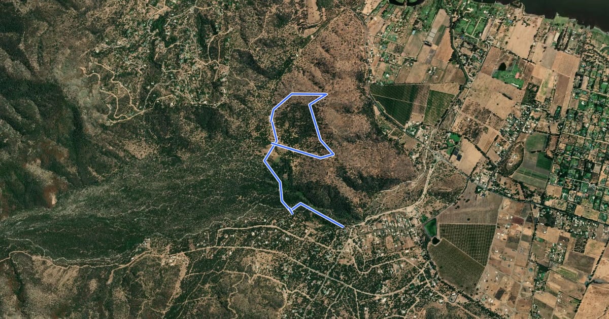 Маршрут Sendero Patagual-Loma de la Olivera на спутниковом снимке