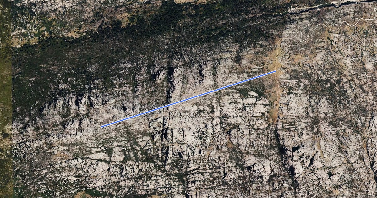 Маршрут Sendero Peñas Sordas на спутниковом снимке