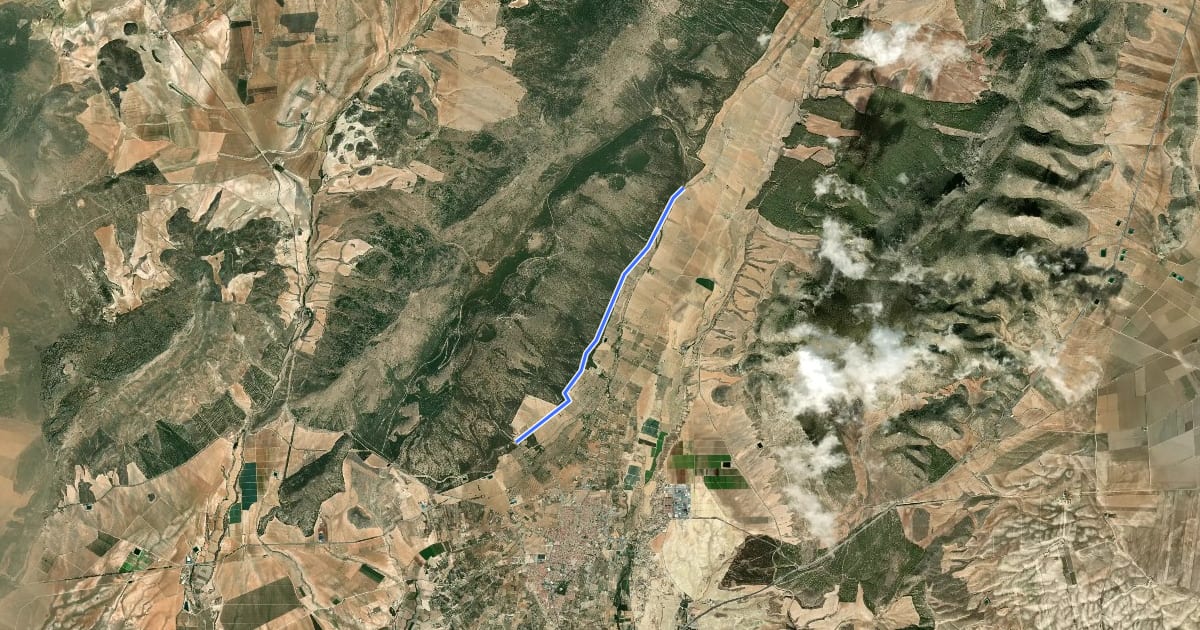 Маршрут Sendero Puente Roque - Estación Tratamiento Agua Potable на спутниковом снимке