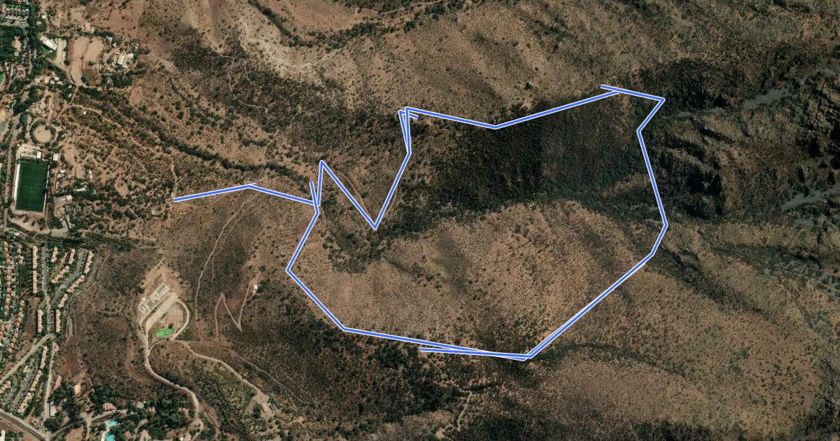 Маршрут Sendero Quebrada Guayacán на спутниковом снимке
