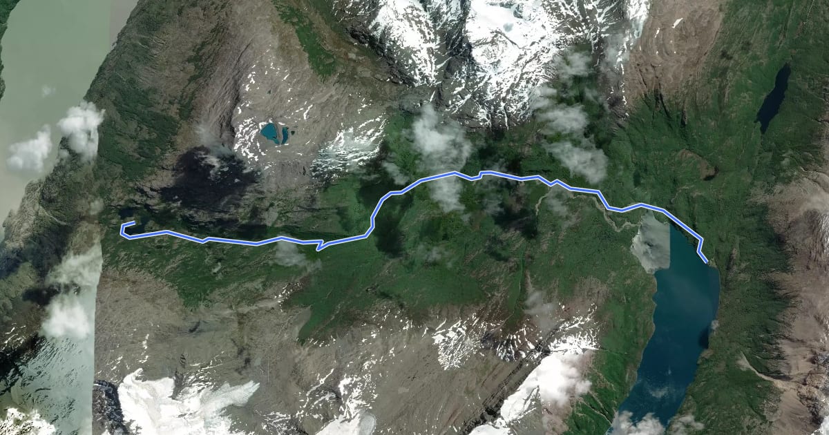 Маршрут Sendero Refugio de Lago Diablo на спутниковом снимке