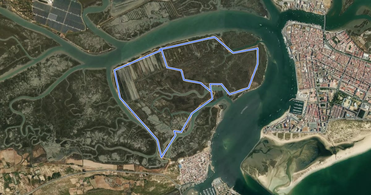 Маршрут Sendero Salinas del Duque на спутниковом снимке