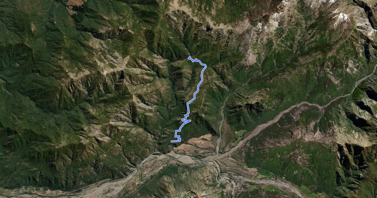 Маршрут Sendero Salto del Chucao на спутниковом снимке