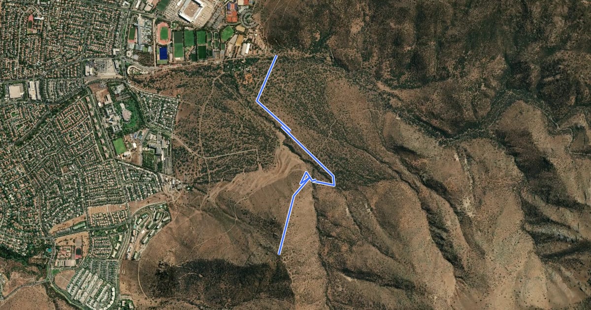 Маршрут Sendero San Carlos de Apoquindo-Morro Las Papas на спутниковом снимке