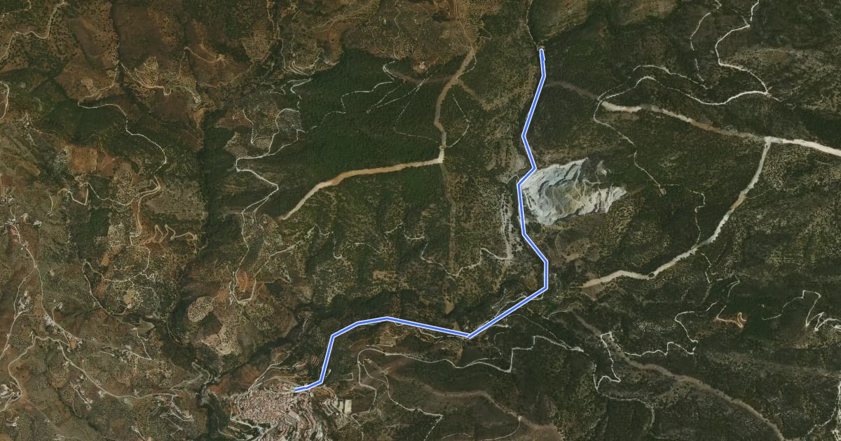 Маршрут Sendero Santa Ana - Fábrica de la Luz на спутниковом снимке