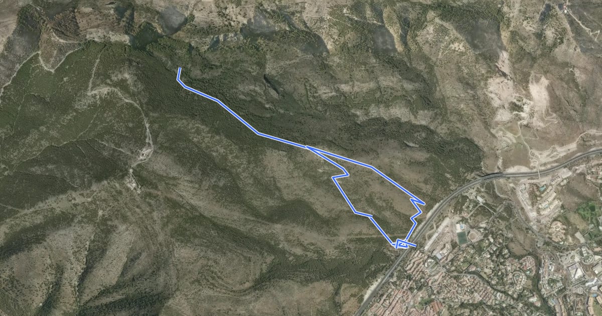 Маршрут Sendero Tajo de La Sabia на спутниковом снимке