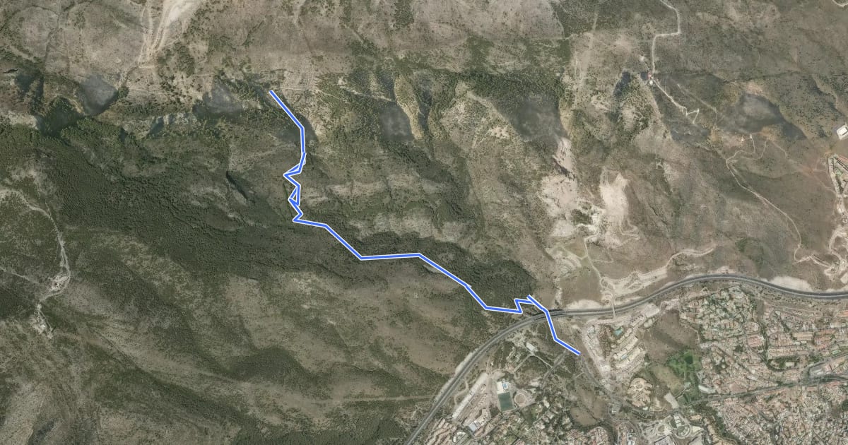 Маршрут Sendero Tajo del Quejigal на спутниковом снимке