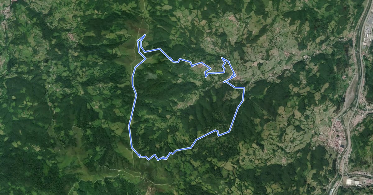 Маршрут Sendero Valle de Cuna на спутниковом снимке