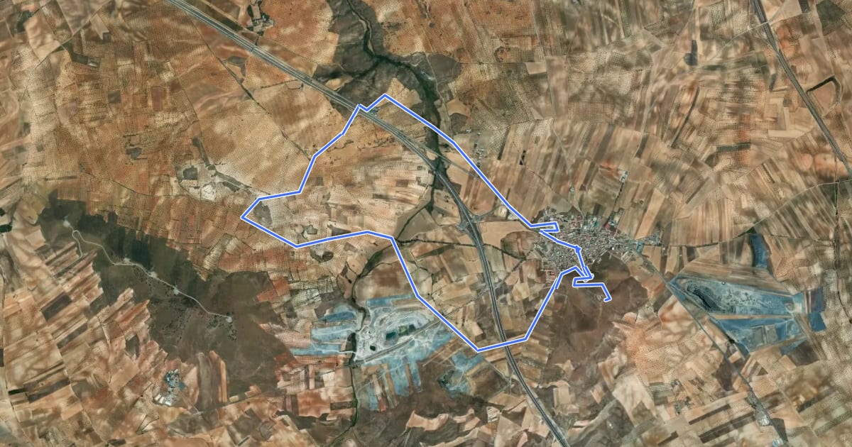 Маршрут Sendero Virgen de la Oliva на спутниковом снимке