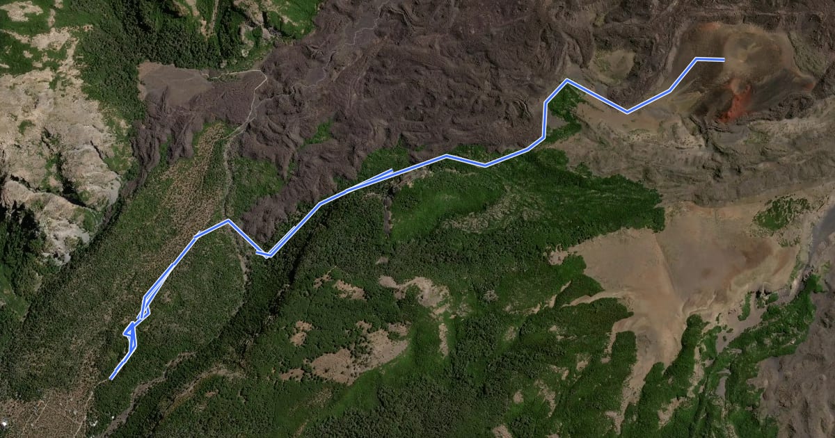 Маршрут Sendero Volcán Renegado на спутниковом снимке