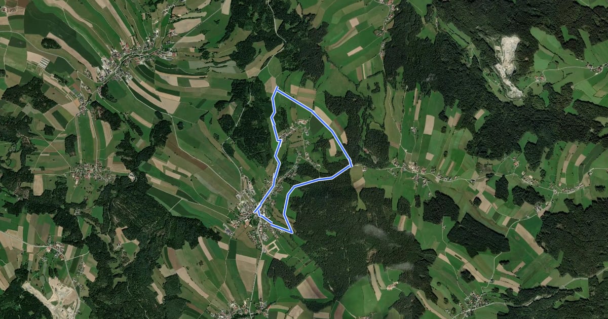 Маршрут Senderweg на спутниковом снимке