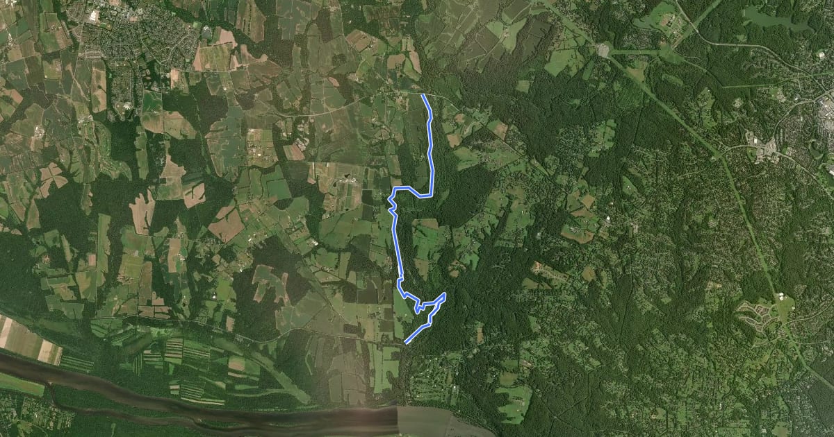 Маршрут Seneca Bluffs Trail на спутниковом снимке
