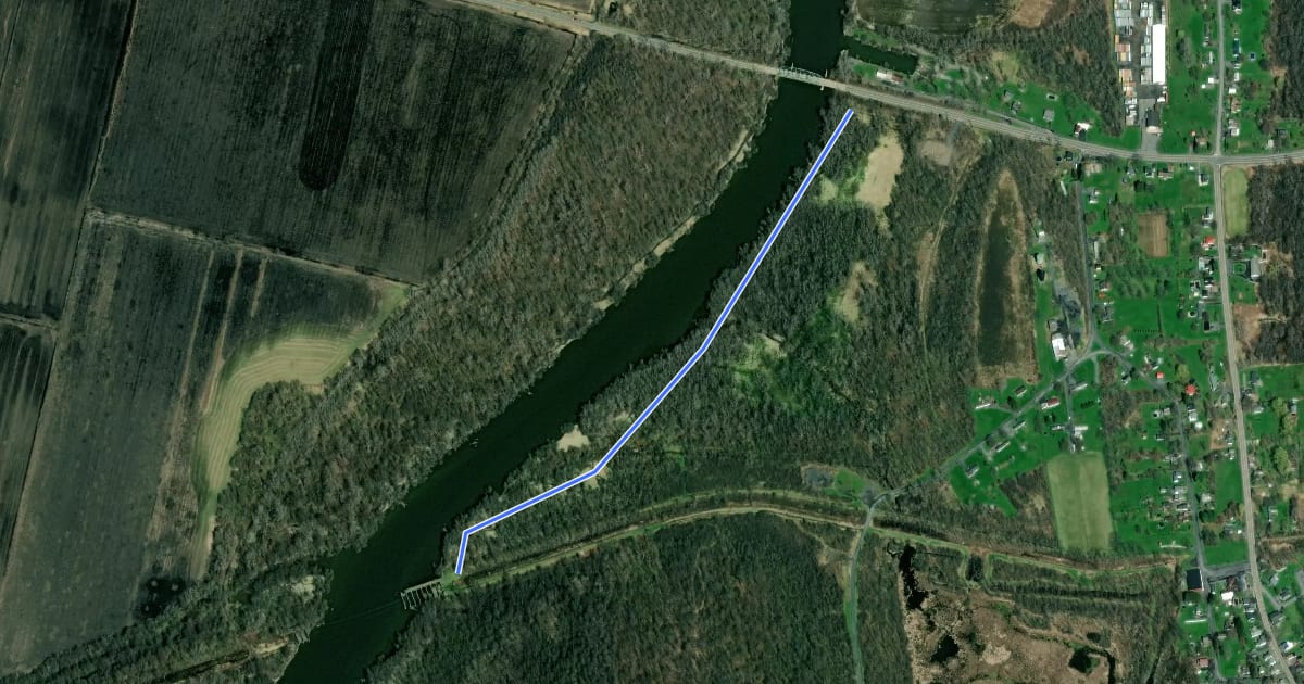 Маршрут Seneca River Barge Canal Trail на спутниковом снимке