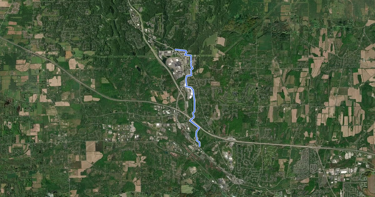 Маршрут Seneca Trail на спутниковом снимке