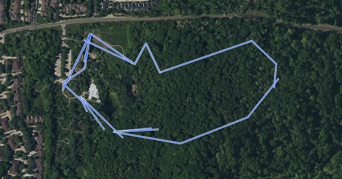 Маршрут Seneca Trail на спутниковом снимке