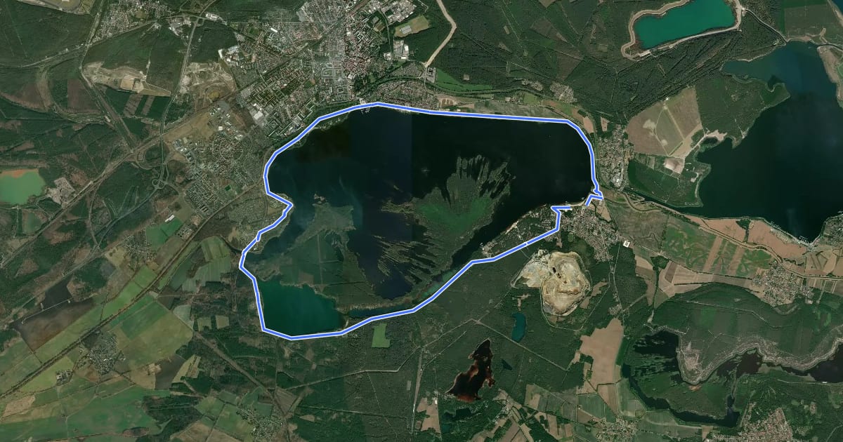 Маршрут Senftenberger See Rundweg на спутниковом снимке