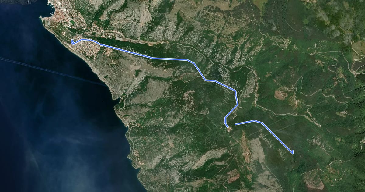 Маршрут Senj - Planinarska kuća Sijaset на спутниковом снимке