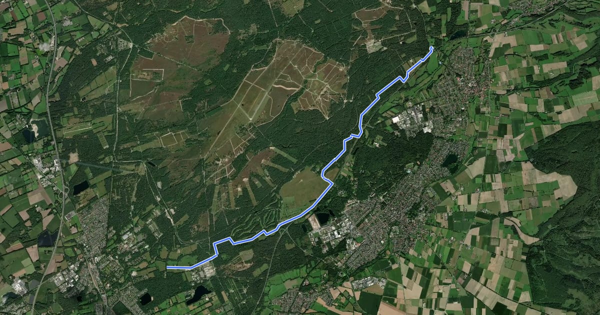 Маршрут Sennereitweg Paderborn (Hauptroute) на спутниковом снимке