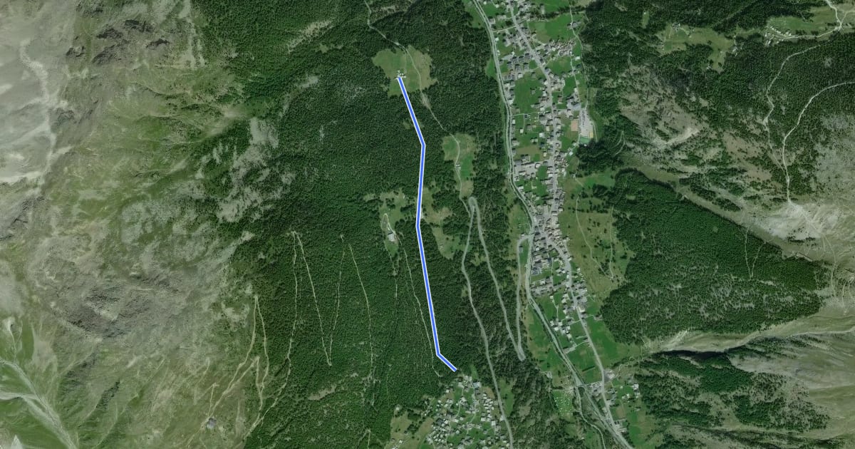 Маршрут Senng - Saas-Fee на спутниковом снимке