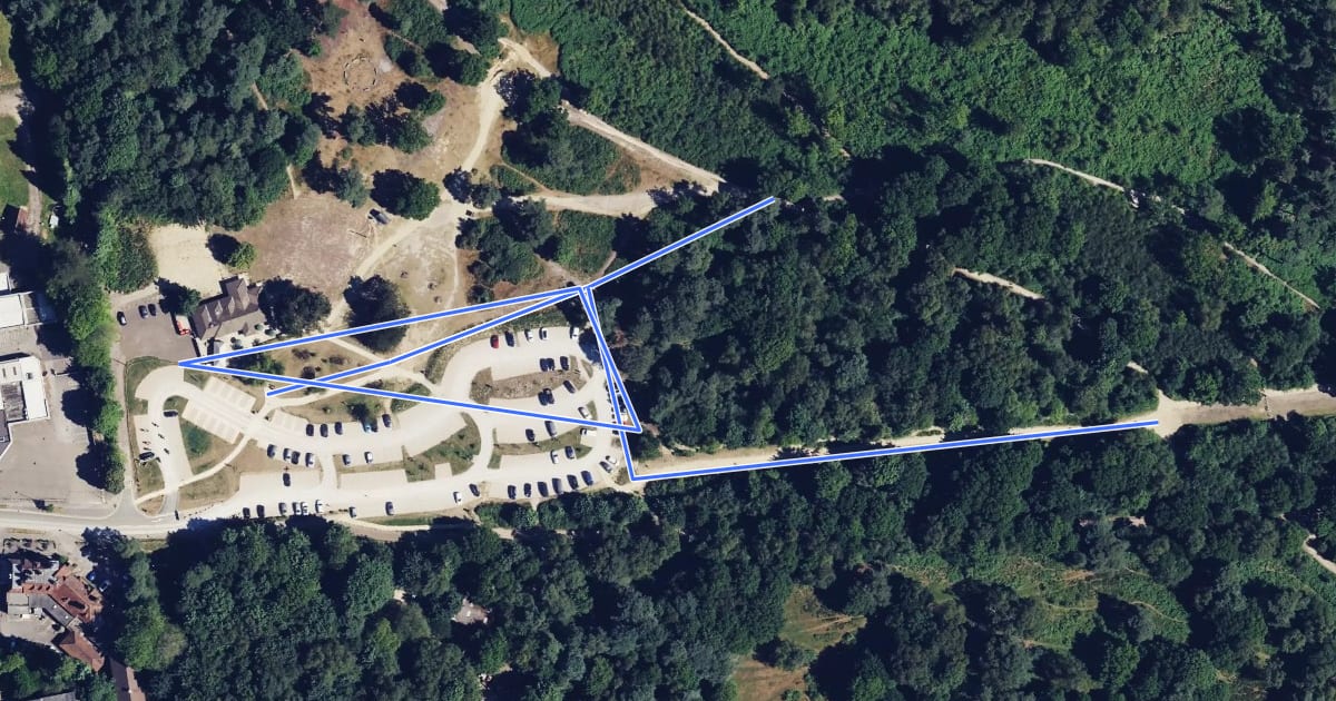 Маршрут Sensory Trail, Hindhead на спутниковом снимке