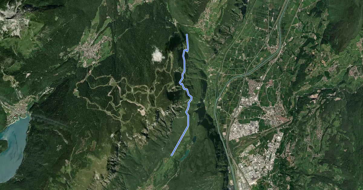Маршрут Senter attrezzato dei Pontesèi на спутниковом снимке