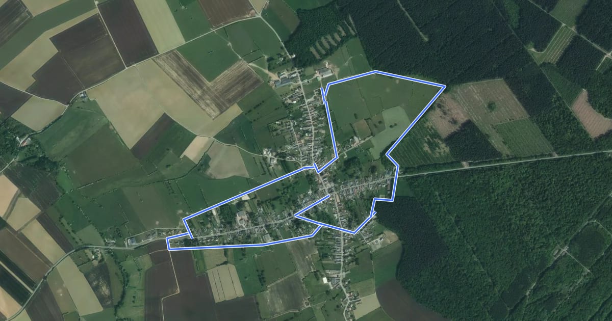 Маршрут Sentier Bocager на спутниковом снимке