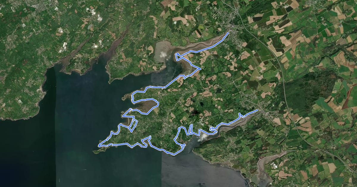 Маршрут Sentier Côtier на спутниковом снимке