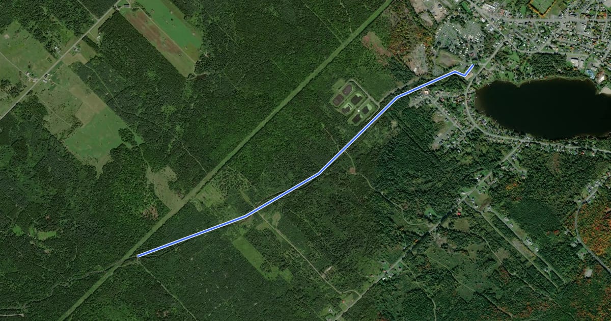 Маршрут Sentier Écologique de la Haute Etchemin на спутниковом снимке