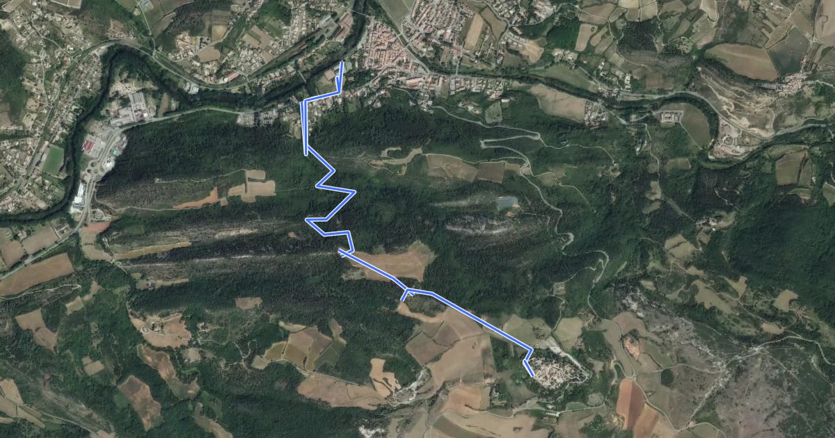 Маршрут Sentier Couiza – Rennes-le-Château на спутниковом снимке
