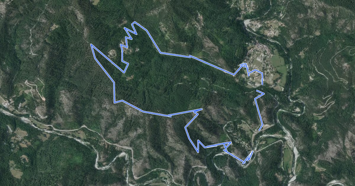 Маршрут Sentier d'Auriol на спутниковом снимке