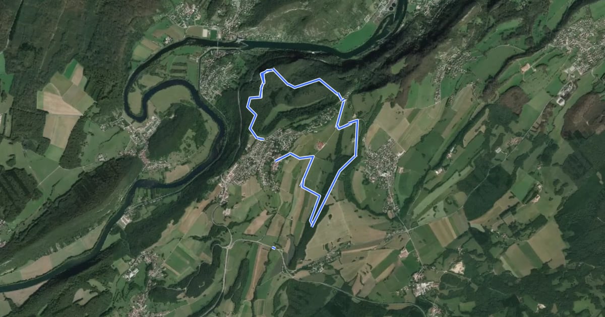 Маршрут Sentier découverte de Larnod на спутниковом снимке