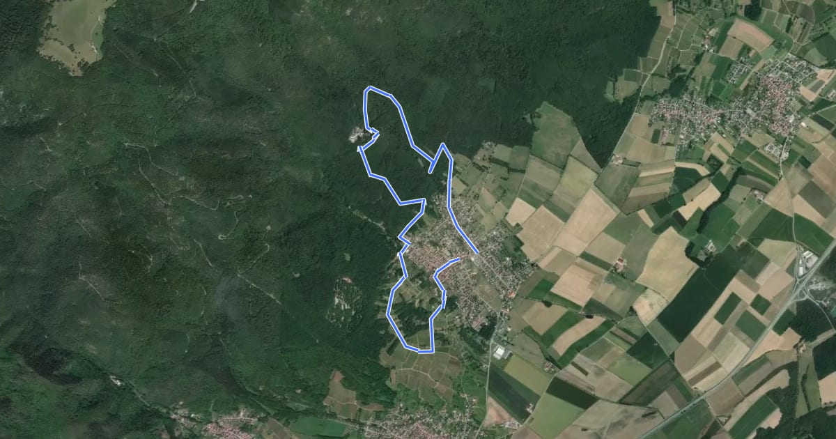 Маршрут Sentier découverte la Nature et l'Eau de Wattwiller 8 Km на спутниковом снимке