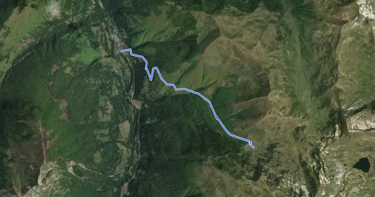 Маршрут Sentier d'Urdos au Refuge de Larry PNP на спутниковом снимке