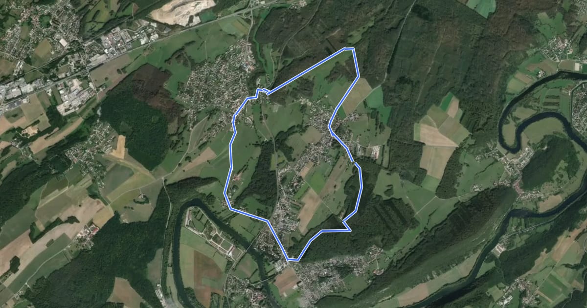 Маршрут Sentier de Béthanier-la-Marne на спутниковом снимке