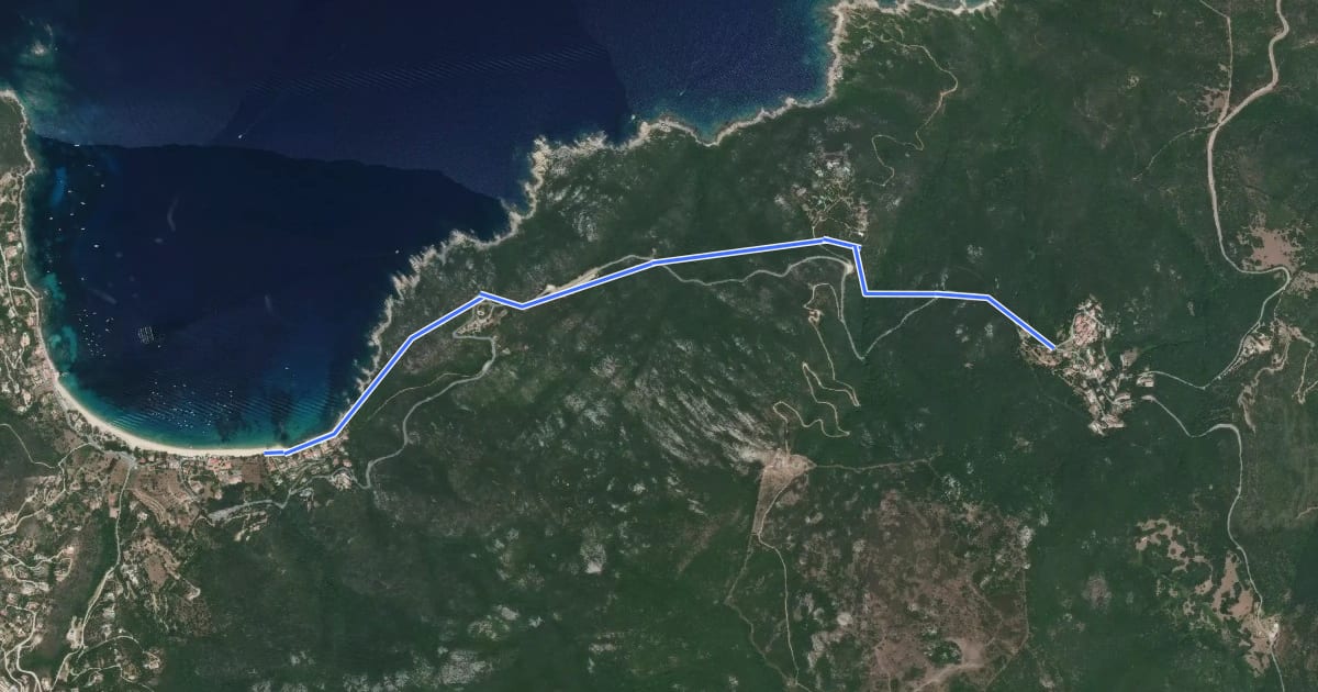 Маршрут Sentier de Belvédère à Campomoro на спутниковом снимке