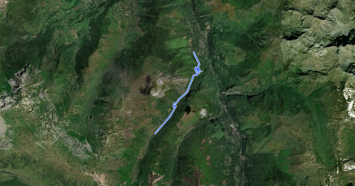 Маршрут Sentier de Borce à Belonce PNP на спутниковом снимке