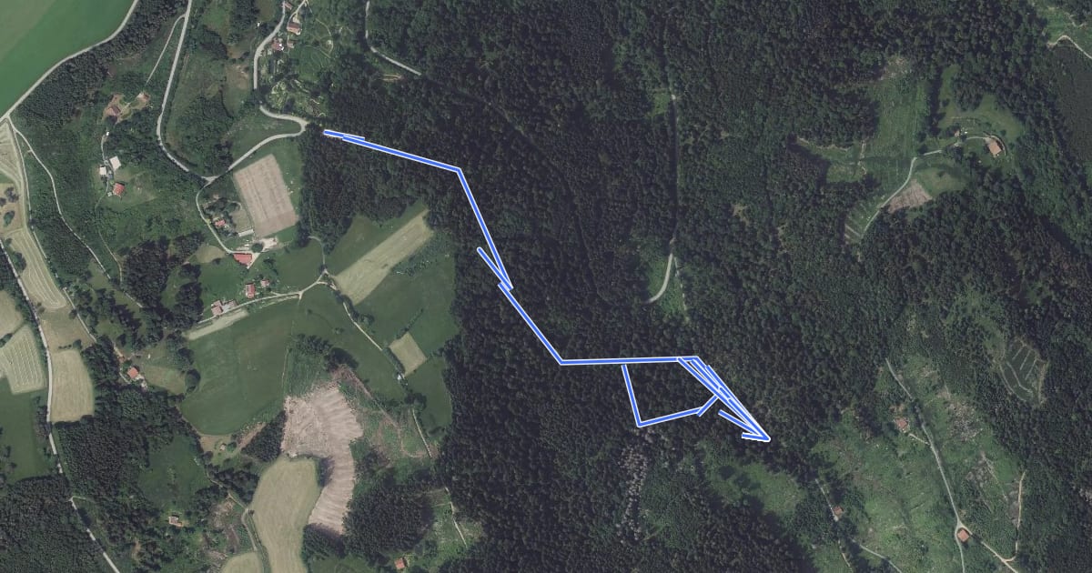 Маршрут Sentier de Découverte des Huttes на спутниковом снимке