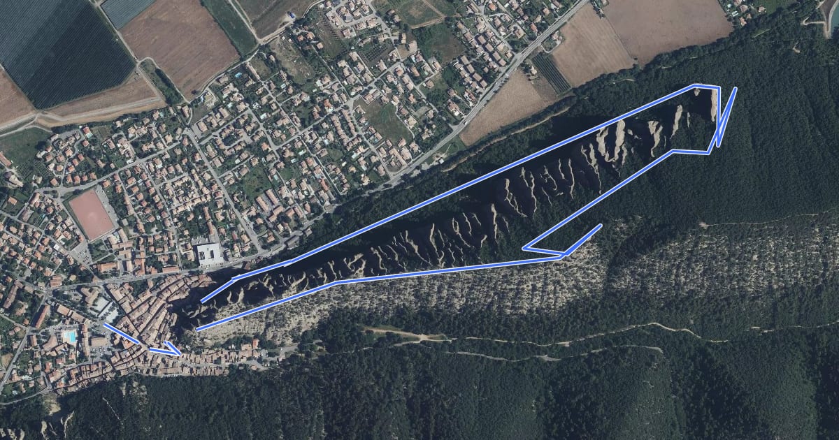 Маршрут Sentier de découverte des Pénitents на спутниковом снимке